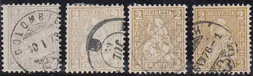 Schweiz - Switzerland  4 Stück 2 C. Marken vor 1900    (65038
