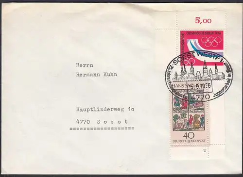 Soest Westfalen 1976 Umschlag mit SST    (65210