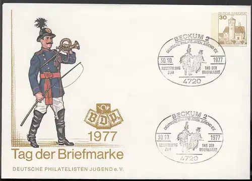 Beckum Westfalen Sonderumschlag 1977 m.SST Tag der Briefmarke   (65217