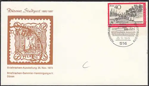 Düren 1973 Umschlag mit SST Stadtpost und Ausstellung     (65222