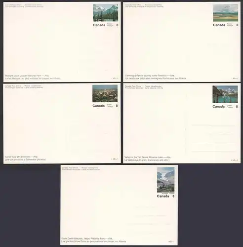 Kanada - Canada 5 Stück diff.Pre-stamped Postcards Postal Stationery    (65240