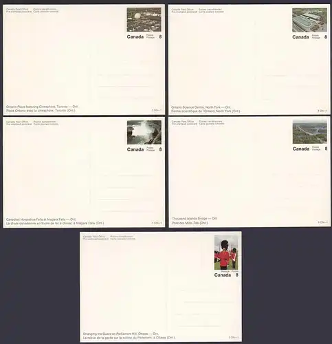 Kanada - Canada 5 Stück diff.Pre-stamped Postcards Postal Stationery    (65241