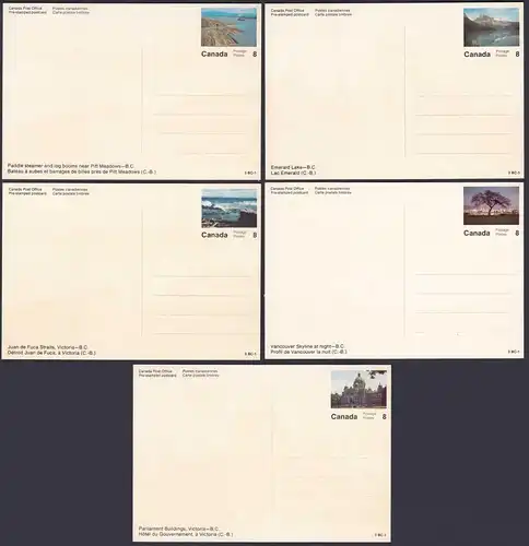 Kanada - Canada 5 Stück diff.Pre-stamped Postcards Postal Stationery    (65242