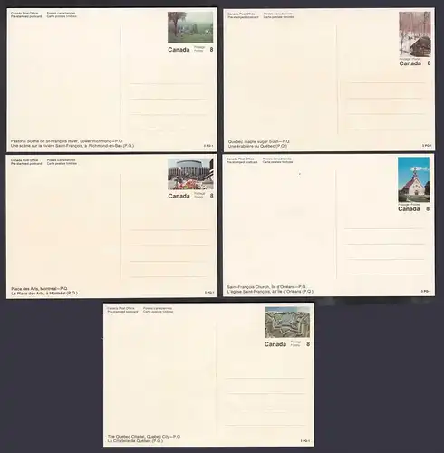 Kanada - Canada 5 Stück diff.Pre-stamped Postcards Postal Stationery    (65243