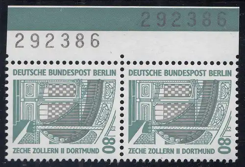 Berlin 80 Pfg. Sehenswürdigkeiten 796 ** Paar doppelte Bogennummer   (65297