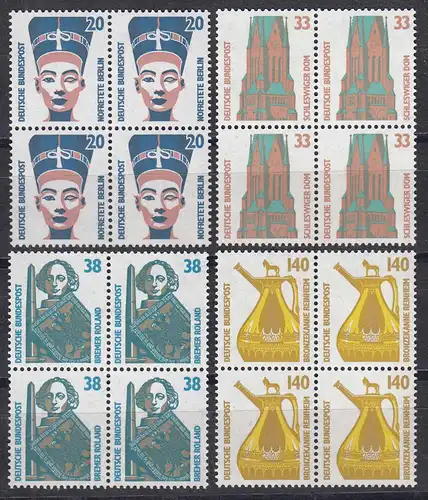 Bund BRD 1989 Mi.1398-1401 ** Sehenswürdigkeiten 4er Block    (65307