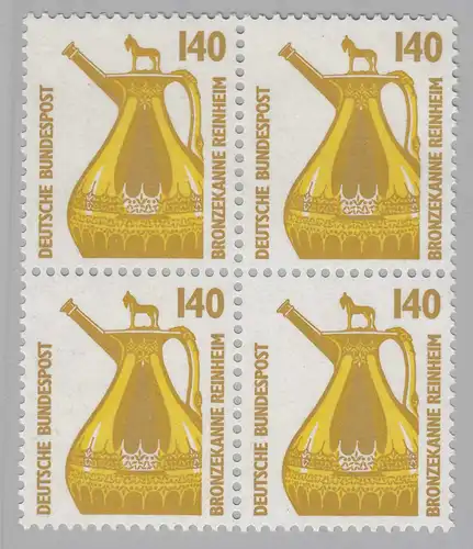 Bund BRD 1989 Mi.1401 ** Sehenswürdigkeiten 4er Block    (65309