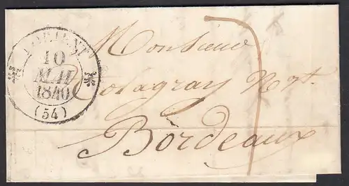 Frankreich-France 1840 Vorphila LORIENT - NANTES - BORDEAUX small letter  (27838