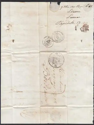 Frankreich-France 1840 Vorphila LORIENT - NANTES - BORDEAUX small letter  (27838