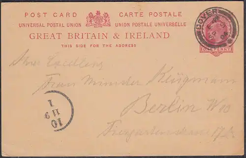 Grossbritannien - Great Britain UK 1904 DOVER Postal Stationery 1 P.  (65340