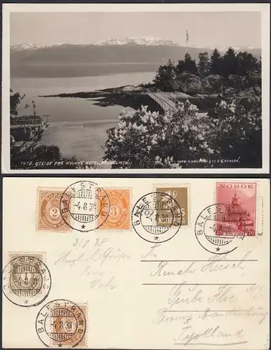 AK Norwegen - Norway 1938 Balestrand Aussicht aus Kvikne Hotel   (65375