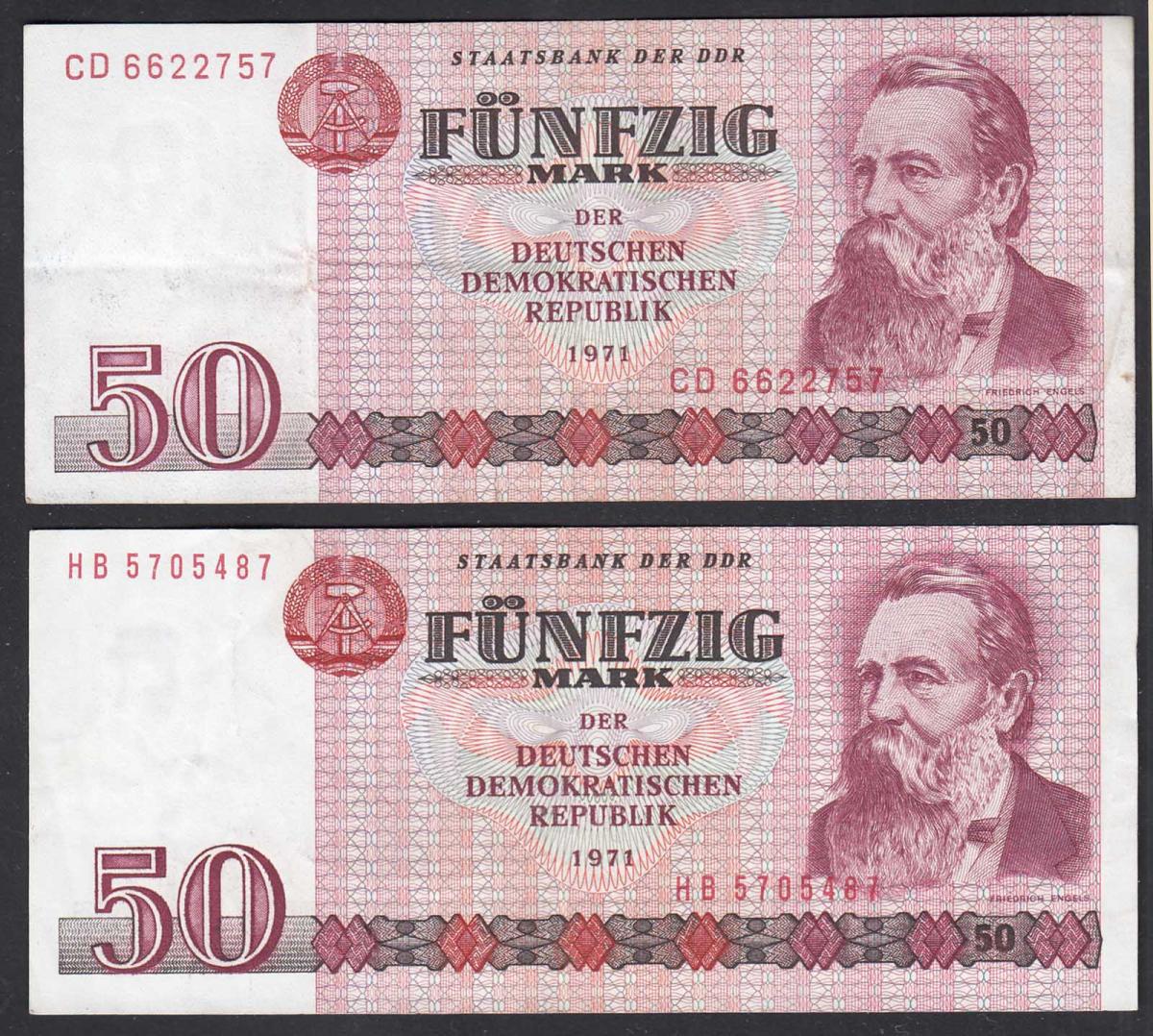 Ddr 2 Stuck A 50 Mark 1971 86 Ro 360a C Vf 3 Serie Cd Hb Nr Oldthing Ddr Staatsbank Der Ddr 1971 19