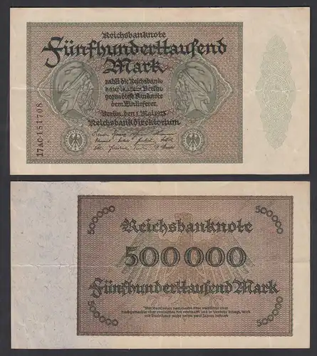 Reichsbanknote - 500 Tausend RM 1923 Ro 87f VF (3) -  FZ: AC BZ:17    (28175