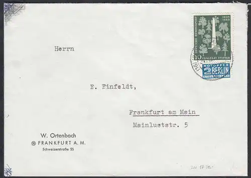 BRD BUND EF Mi. 220 auf Bedarfsbrief 10 Pfg. Adalbert Stifter    (65288