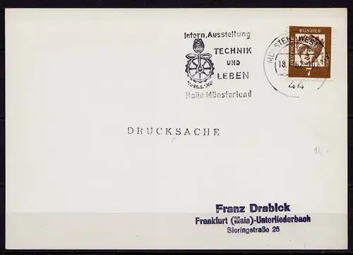 Münster Westf.Maschinenstempel 1962 Technik + Leben    (10241