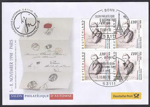 Deutsche Post Original Ausstellungsbrief 1998 Paris  (87036