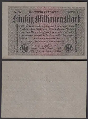 50 Millionen Mark 1923 Ro 108b FZ: N BZ: 56  niedrige Nummer    (28371