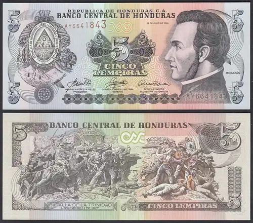 HONDURAS 5 LEMPIRAS 2006 Pick 91a UNC (1)   (28506