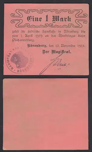 Nörenberg 1 Mark Notgeld Städtische Sparkasse 1918   (28559
