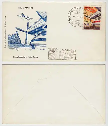 San Marino 1965 Mi. 829 auf FDC Ersttag POSTA AEREA     (28606