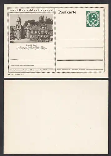 BRD Bundesrepublik Ganzsache Bildpostkarte Braunfels Lahn P17 *  (28770