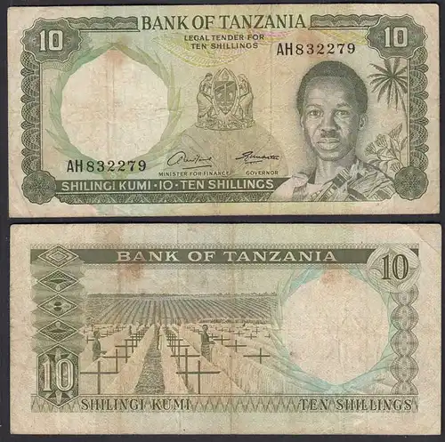 TANSANIA - TANZANIA 10 Schilling (1966) Pick 2a F (4)     (28832