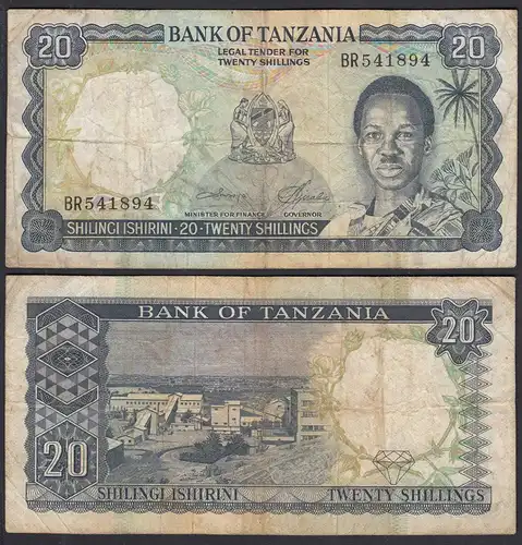 Tansania - Tanzania 20 Shillings (1966) Pick 3c F (4)      (28839