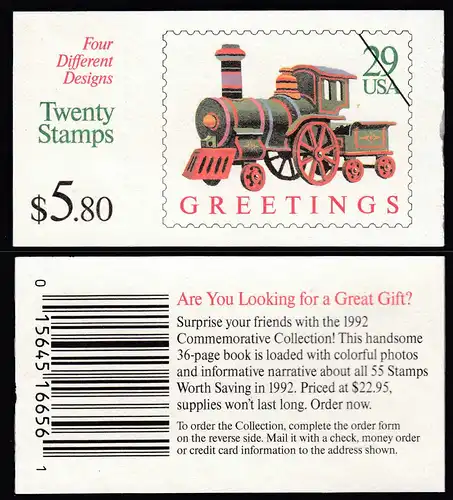 USA United States of America Booklet MH 158  postfrisch ** MNH   (28871