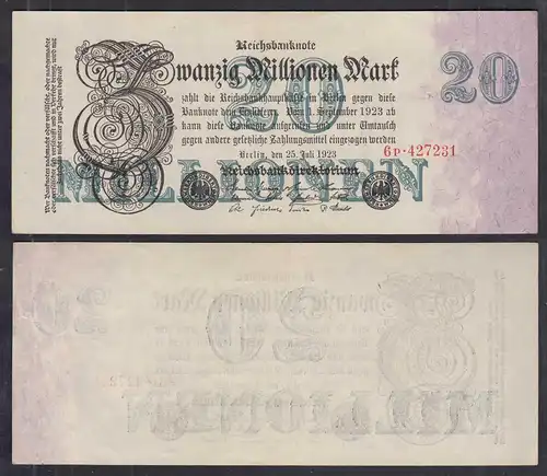 Reichsbanknote 2 Millionen Mark 1923 Ro 99b Pick 100 - aXF (2-) FZ: P BZ: 6
