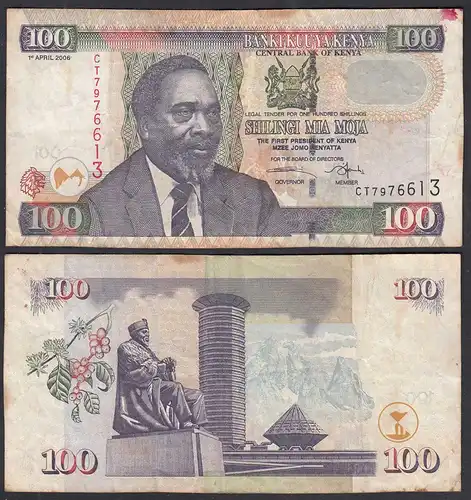 KENIA - KENYA 100 Shillings Banknote 2006 Pick 48b  F (4)    (28919