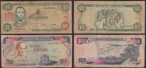 JAMAIKA - JAMAICA 2/1999 + 50 Dollars 2000 Pick 69 + 79  WG/F (4/5)      (28945
