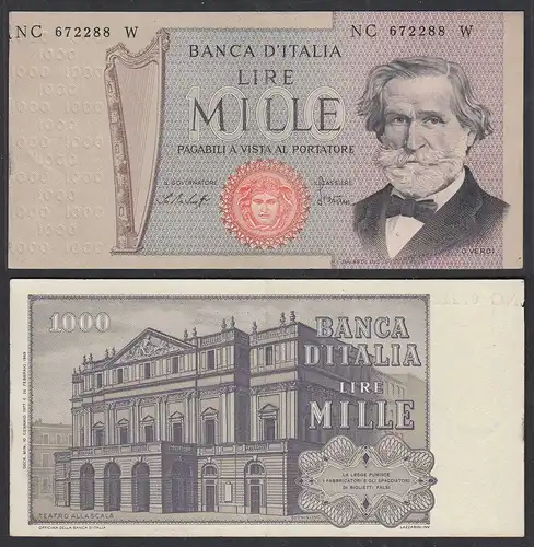 Italien - Italy 1000 Lire Banknote 1977 Pick 101e  VF+ (3+)    (28949