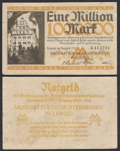 Sachsen - 100 Million Mark 1923 Messeamt Leipzig Notgeld gebraucht  (28998