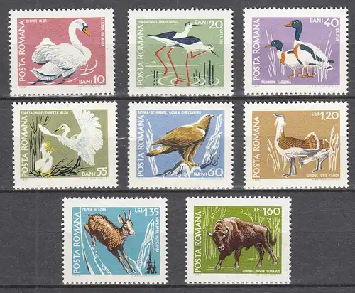 Rumänien-Romania 1968 Mi. 2724-31 ** MNH Fauna in nature reserves   (65388