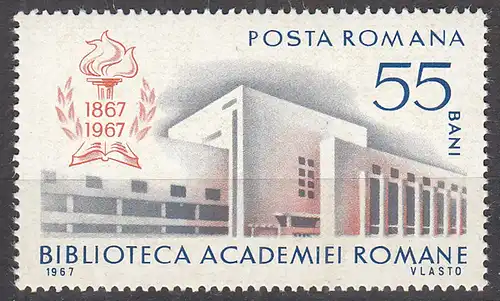 Rumänien-Romania 1967 Mi. 2619 ** MNH Romanian Academy Library   (65390