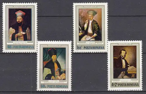 Rumänien-Romania 1973 Mi. 3129-32 ** MNH Painter SOCFILEX    (65401