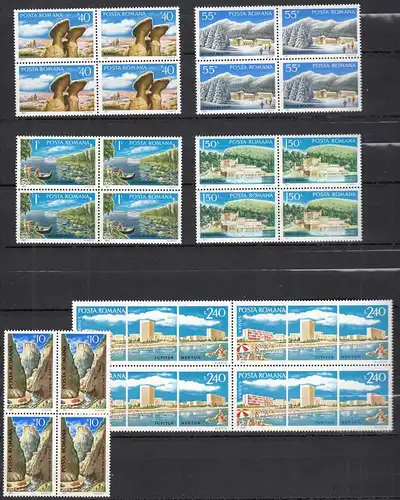 Rumänien-Romania 1971 Mi. 2921-26 ** MNH Tourism Block of 4   (65408