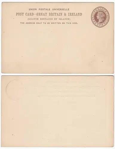 Great Britain & Ireland Three Half Pence Postal Stationery Card unused   (28650