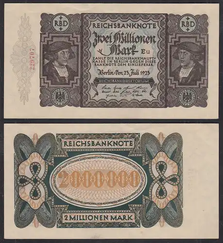 2 Millionen Mark 1923 Ro 89a Pick 89 XF (2) FZ: E - BZ: u      (29005