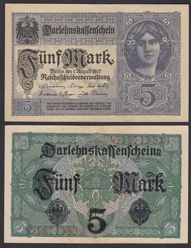 Deutschland - Germany 5 Mark 1917 Ro 54c Pick 56 VF/XF (2/3) Serie Y   (29016