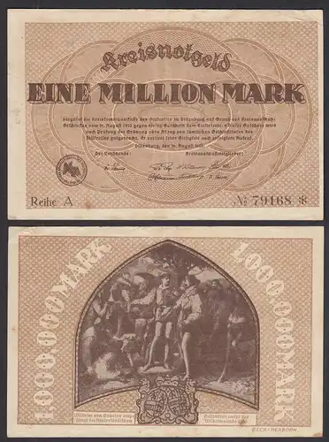 Hessen - Dillenburg 1-Million Mark 1923 Kreisnotgeld Reihe A Starnote  (29022