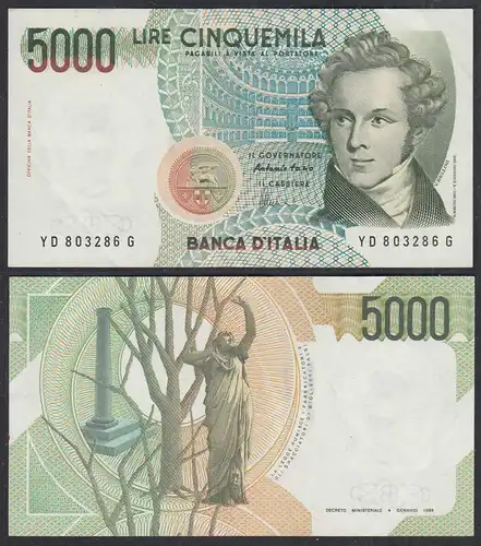 Italien - Italy 5000 Lire Banknote 1985 Pick 111b VF/XF (3/2)     (29155