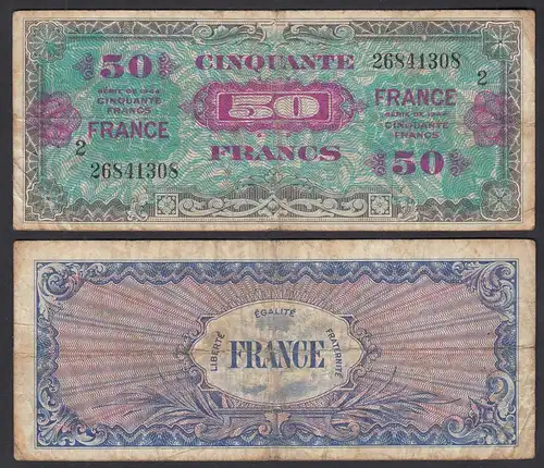 Frankreich - France  50 Francs 1944 Allied Military Currency Pick 117 F (4)