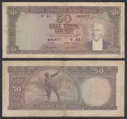 Türkei - Turkey - 50 Lira 1964 Banknote Pick 175 F (4)    (29448