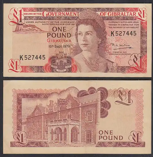 GIBRALTAR 1 Pound Banknotes 15.09.1979 Pick 20b XF (2)     (29453