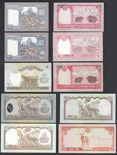 Nepal - 10 Stück verschiedene Banknoten bzw. Signaturen UNC (1)    (29523