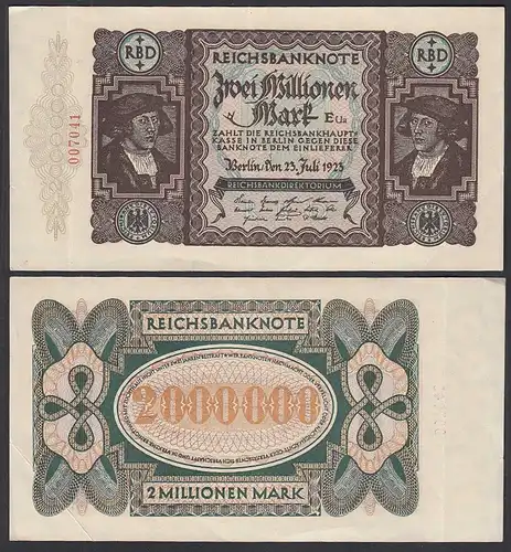 Ro 89a - 2 Millionen Mark 1923 Pick 89 FZ: E BZ: Ua VF+ (3+)   (29549