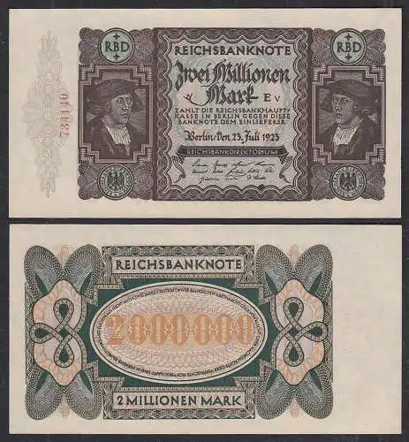 Ro 89b 2 Millionen Mark 1923 Pick 89 aUNC (1-) FZ: E - BZ: v    (29555