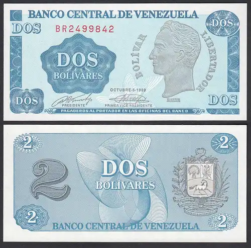 Venezuela 2 Bolivares 1989 Pick 69  UNC (1)    (29745