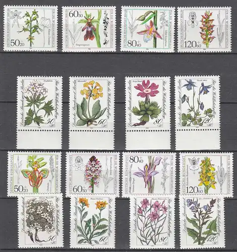 Germany BRD Berlin nice stamp Lot MNH Various flowers sets  (65496
